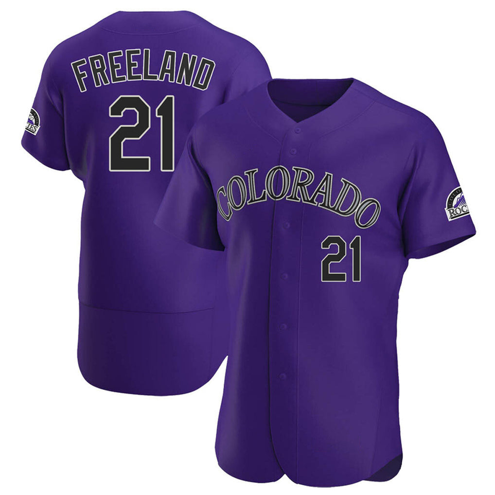 Pouc C.Rockies #21 Kyle Freeland Player Purple Limited Elite Home Stitched Jerseys