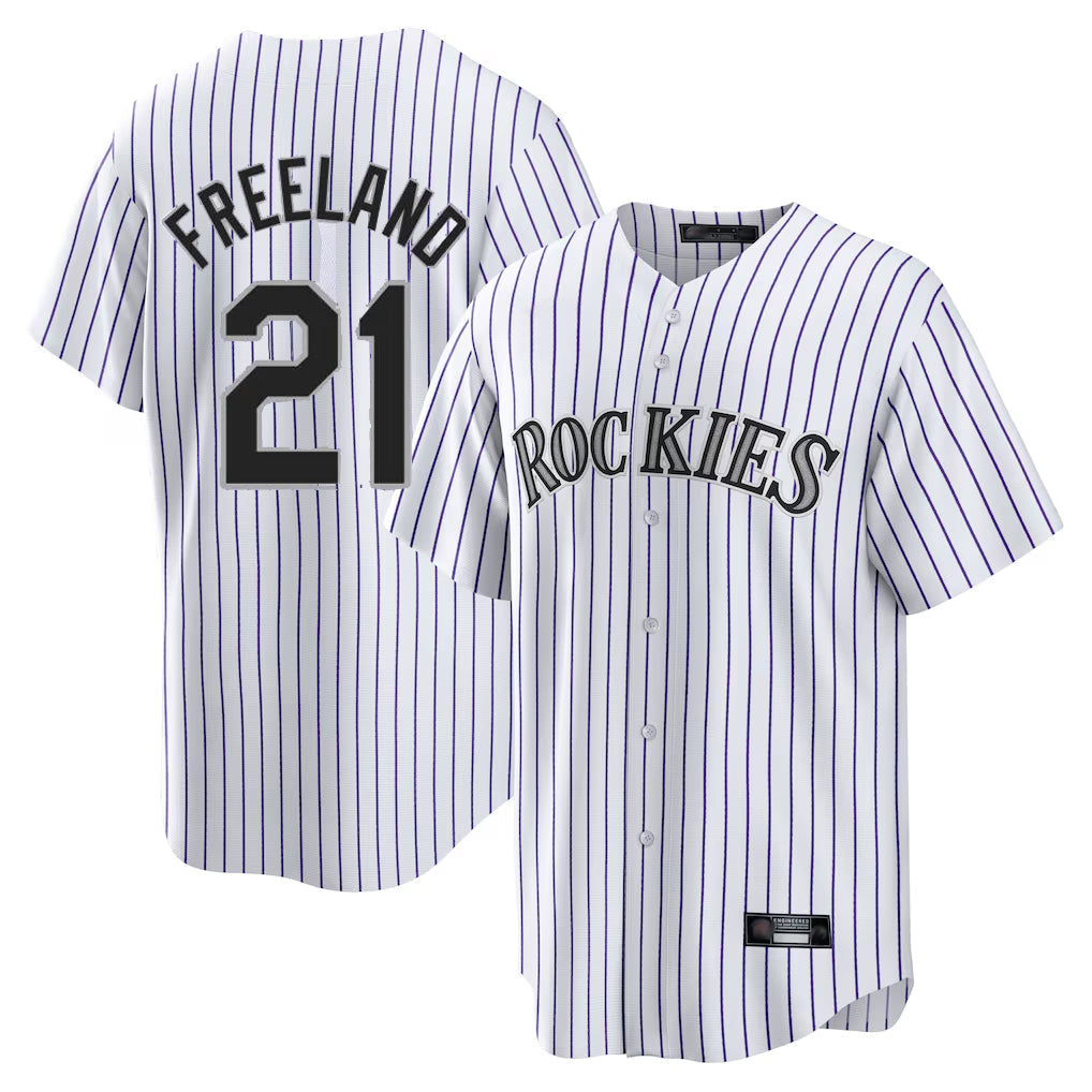 Pouc C.Rockies #21 Kyle Freeland Player White Game Home Stitched Jerseys