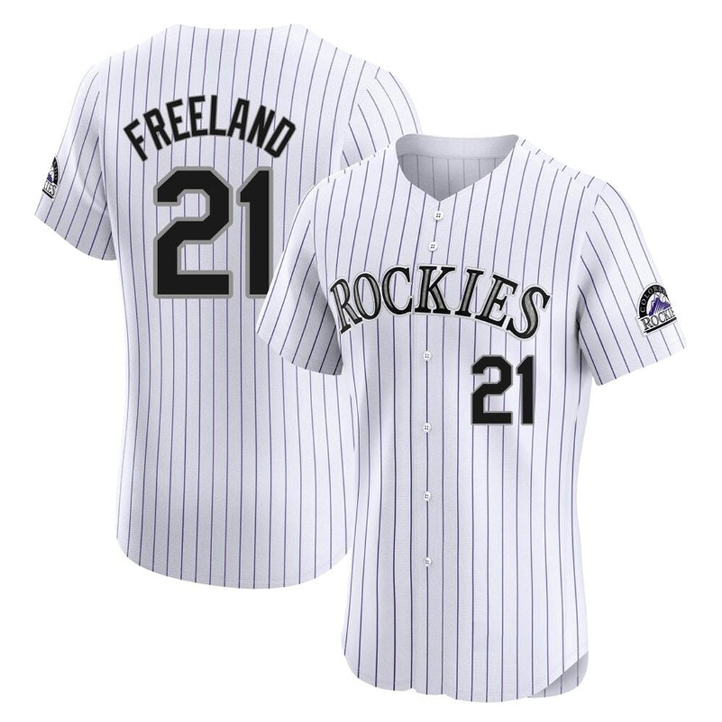 Pouc C.Rockies #21 Kyle Freeland Player White Limited Elite Home Stitched Jerseys
