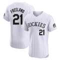 Pouc C.Rockies #21 Kyle Freeland Player White Limited Elite Home Stitched Jerseys