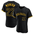 Pouc C.Rockies #22 Mickey Moniak Player Black Snake Skin City Limited Elite Home Stitched Jerseys