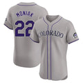 Pouc C.Rockies #22 Mickey Moniak Player Gray Limited Elite Home Stitched Jerseys