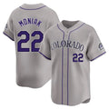 Pouc C.Rockies #22 Mickey Moniak Player Gray Limited Home Stitched Jerseys