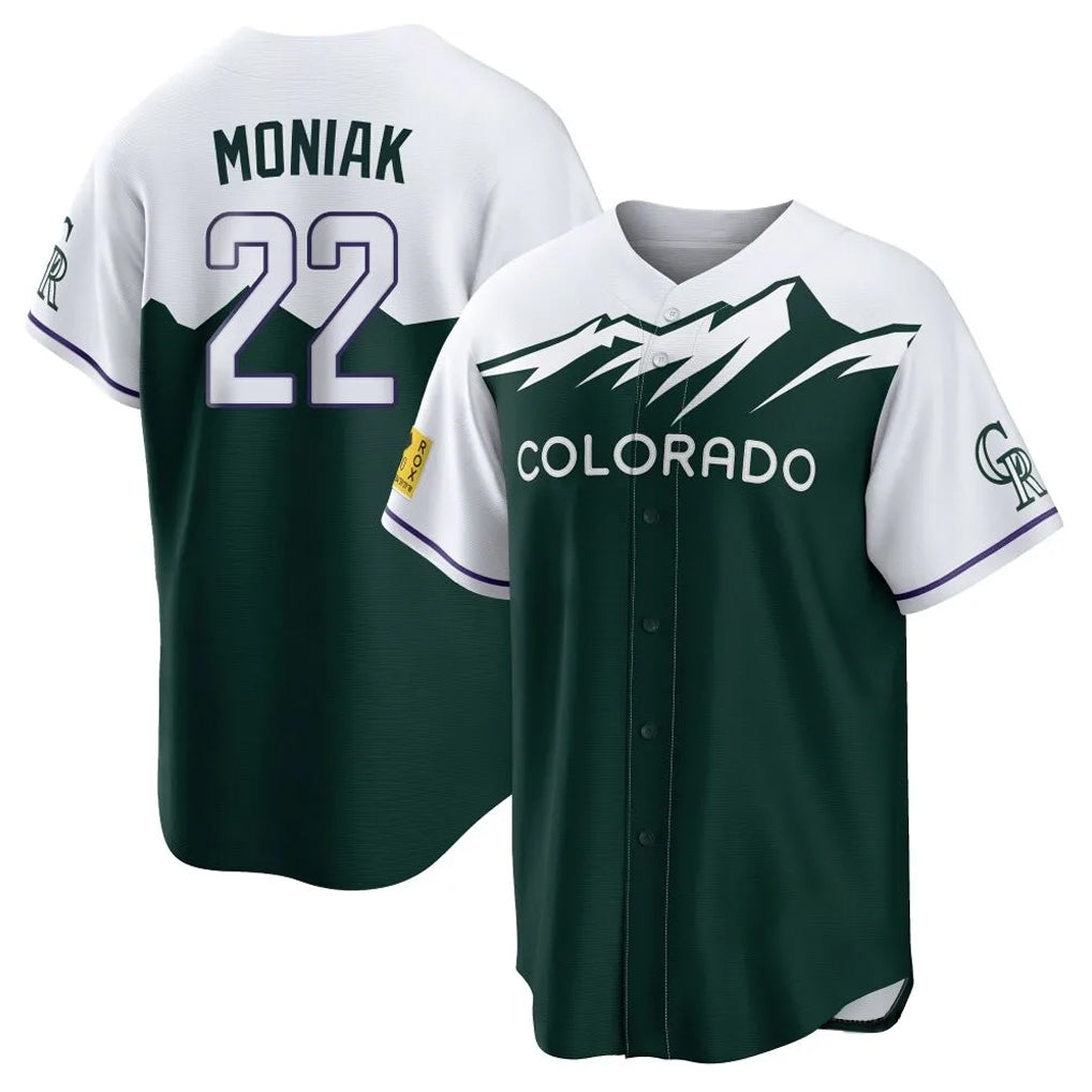 Pouc C.Rockies #22 Mickey Moniak Player Green City Connect Home Game Stitched Jerseys