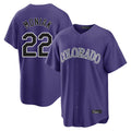 Pouc C.Rockies #22 Mickey Moniak Player Purple Game Home Stitched Jerseys