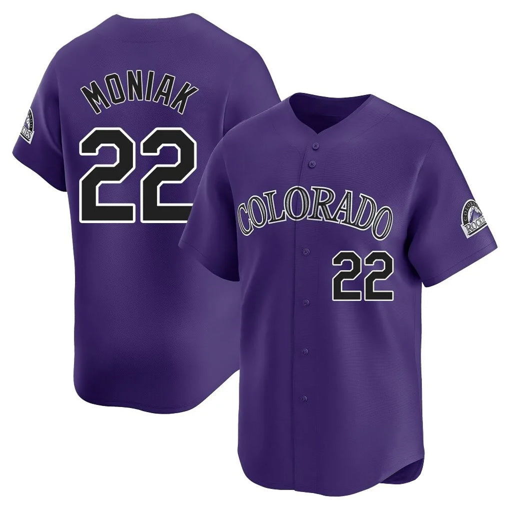 Pouc C.Rockies #22 Mickey Moniak Player Purple Limited Home Stitched Jerseys