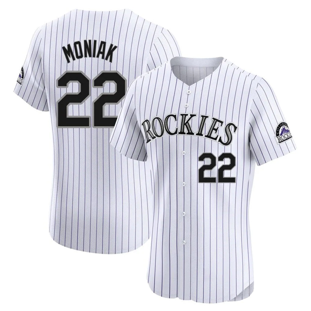 Pouc C.Rockies #22 Mickey Moniak Player White Limited Elite Home Stitched Jerseys
