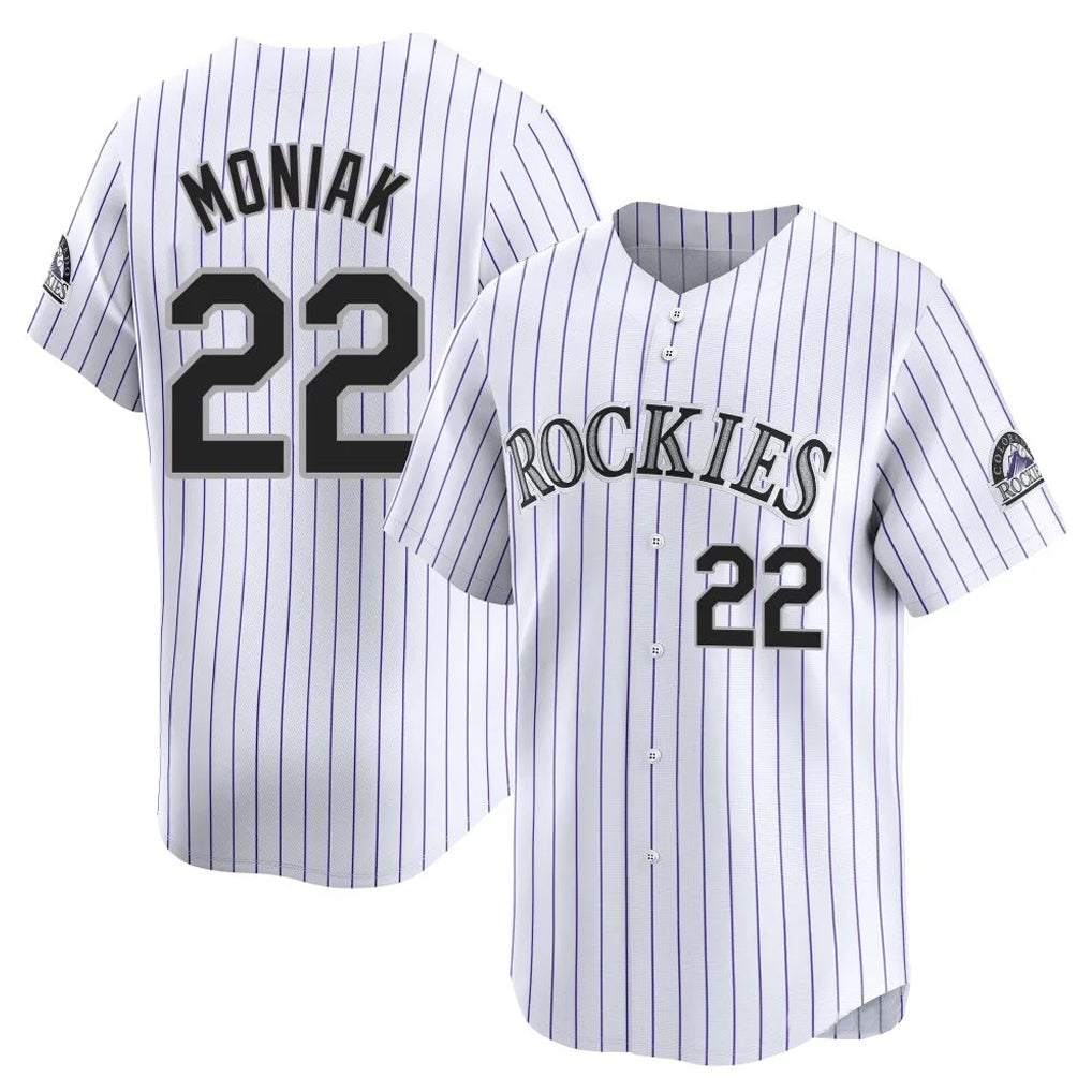 Pouc C.Rockies #22 Mickey Moniak Player White Limited Home Stitched Jerseys