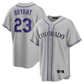 Pouc C.Rockies #23 Kris Bryant Player Gray Game Home Stitched Jerseys