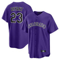 Pouc C.Rockies #23 Kris Bryant Player Purple Game Home Stitched Jerseys