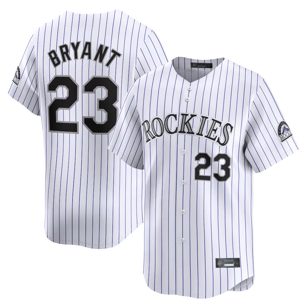 Pouc C.Rockies #23 Kris Bryant Player White Limited Home Stitched Jerseys