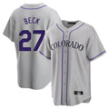 Pouc C.Rockies #27 Jordan Beck Player Gray Game Home Stitched Jerseys