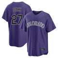 Pouc C.Rockies #27 Jordan Beck Player Purple Game Home Stitched Jerseys