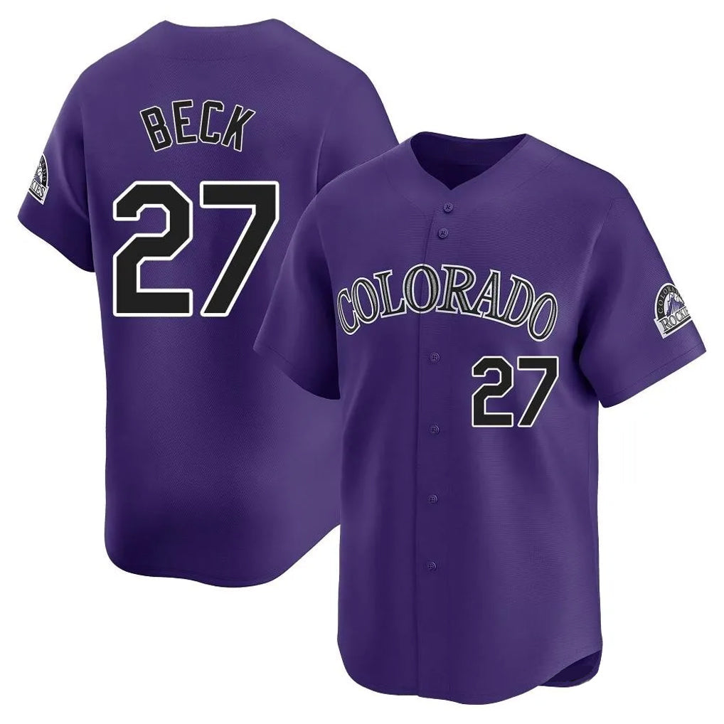 Pouc C.Rockies #27 Jordan Beck Player Purple Limited Home Stitched Jerseys
