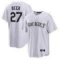 Pouc C.Rockies #27 Jordan Beck Player White Game Home Stitched Jerseys