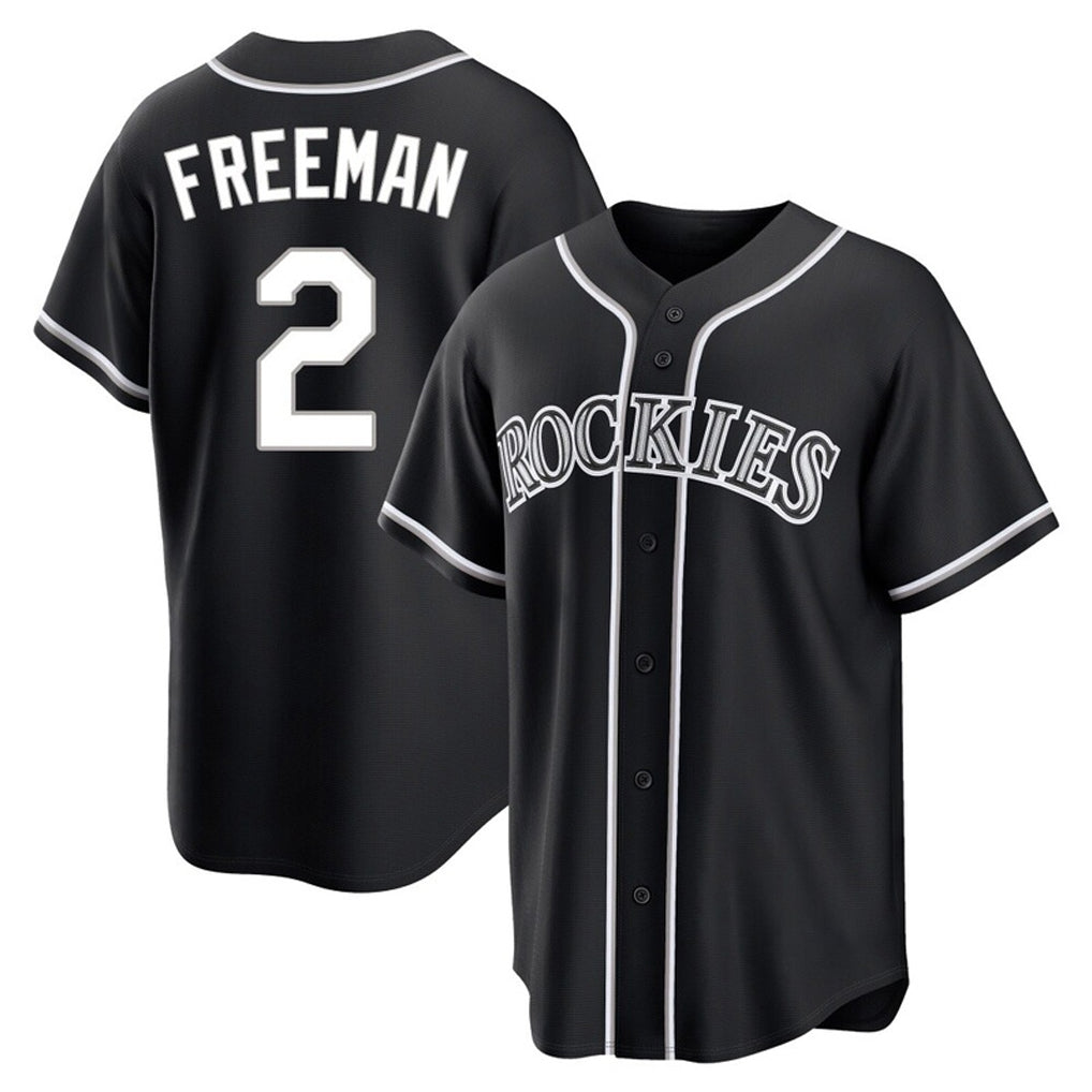 Pouc C.Rockies #2 Tyler Freeman Player Black Fashion Out Home Game Stitched Jerseys