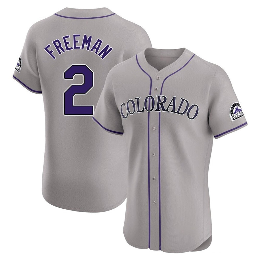 Pouc C.Rockies #2 Tyler Freeman Player Gray Limited Elite Home Stitched Jerseys
