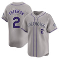 Pouc C.Rockies #2 Tyler Freeman Player Gray Limited Home Stitched Jerseys