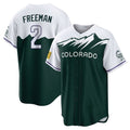 Pouc C.Rockies #2 Tyler Freeman Player Green City Connect Home Game Stitched Jerseys