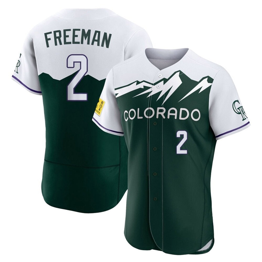 Pouc C.Rockies #2 Tyler Freeman Player Green City Connect Limited Elite Home Stitched Jerseys