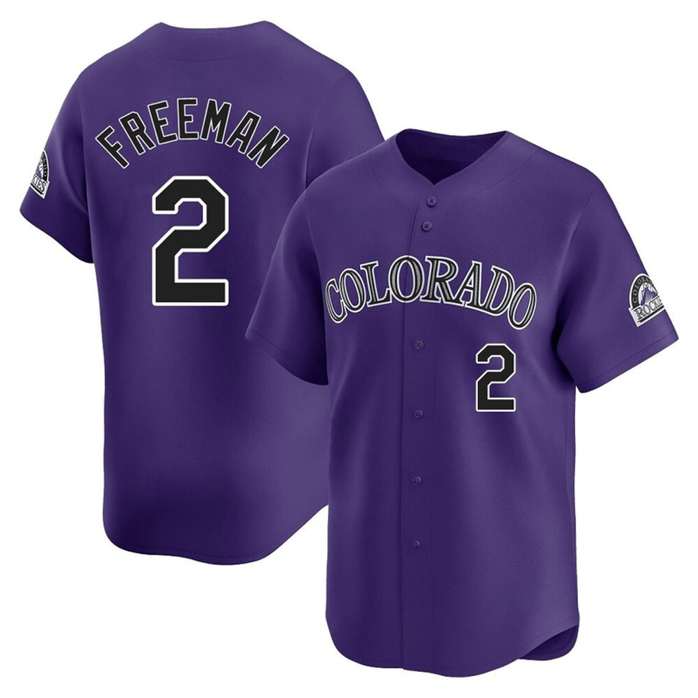 Pouc C.Rockies #2 Tyler Freeman Player Purple Limited Home Stitched Jerseys