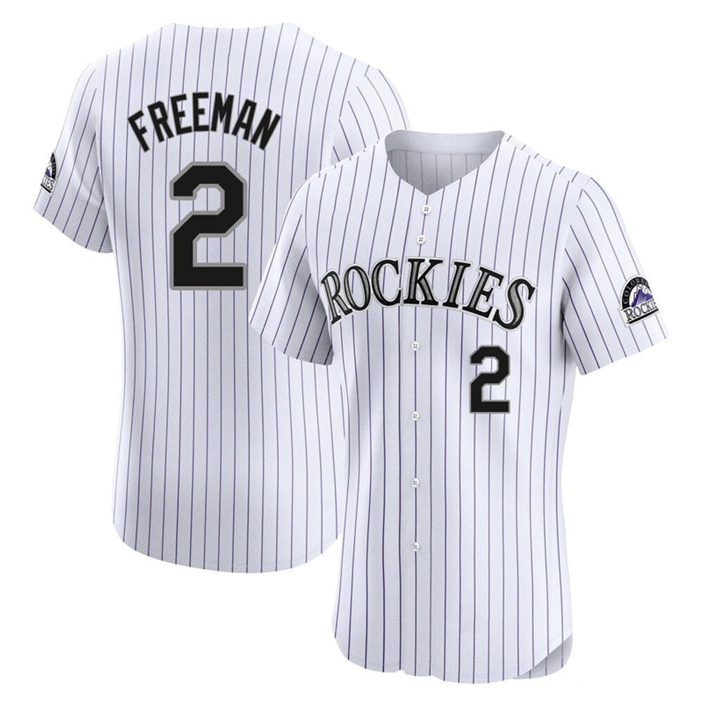 Pouc C.Rockies #2 Tyler Freeman Player White Limited Elite Home Stitched Jerseys