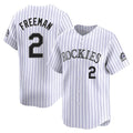 Pouc C.Rockies #2 Tyler Freeman Player White Limited Home Stitched Jerseys