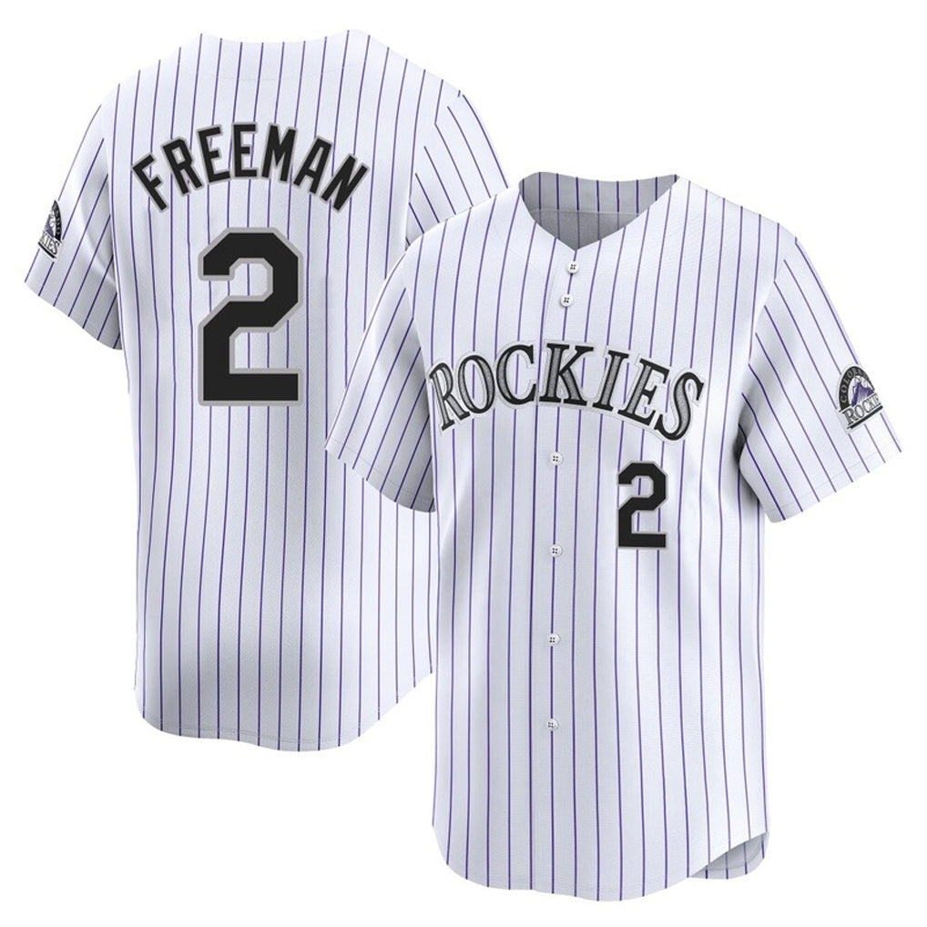 Pouc C.Rockies #2 Tyler Freeman Player White Limited Home Stitched Jerseys