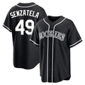 Pouc C.Rockies #49 Antonio Senzatela Player Black Fashion Out Home Game Stitched Jerseys
