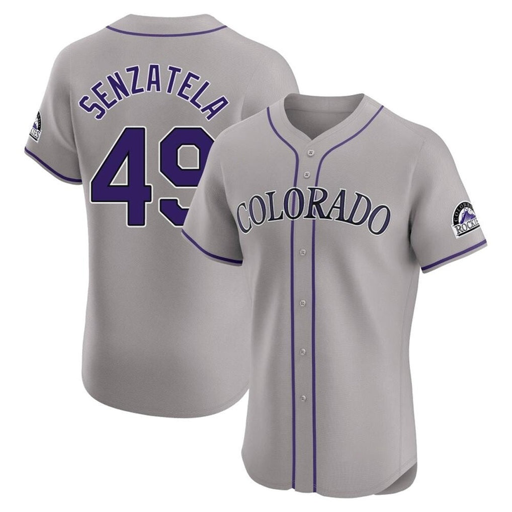 Pouc C.Rockies #49 Antonio Senzatela Player Gray Limited Elite Home Stitched Jerseys