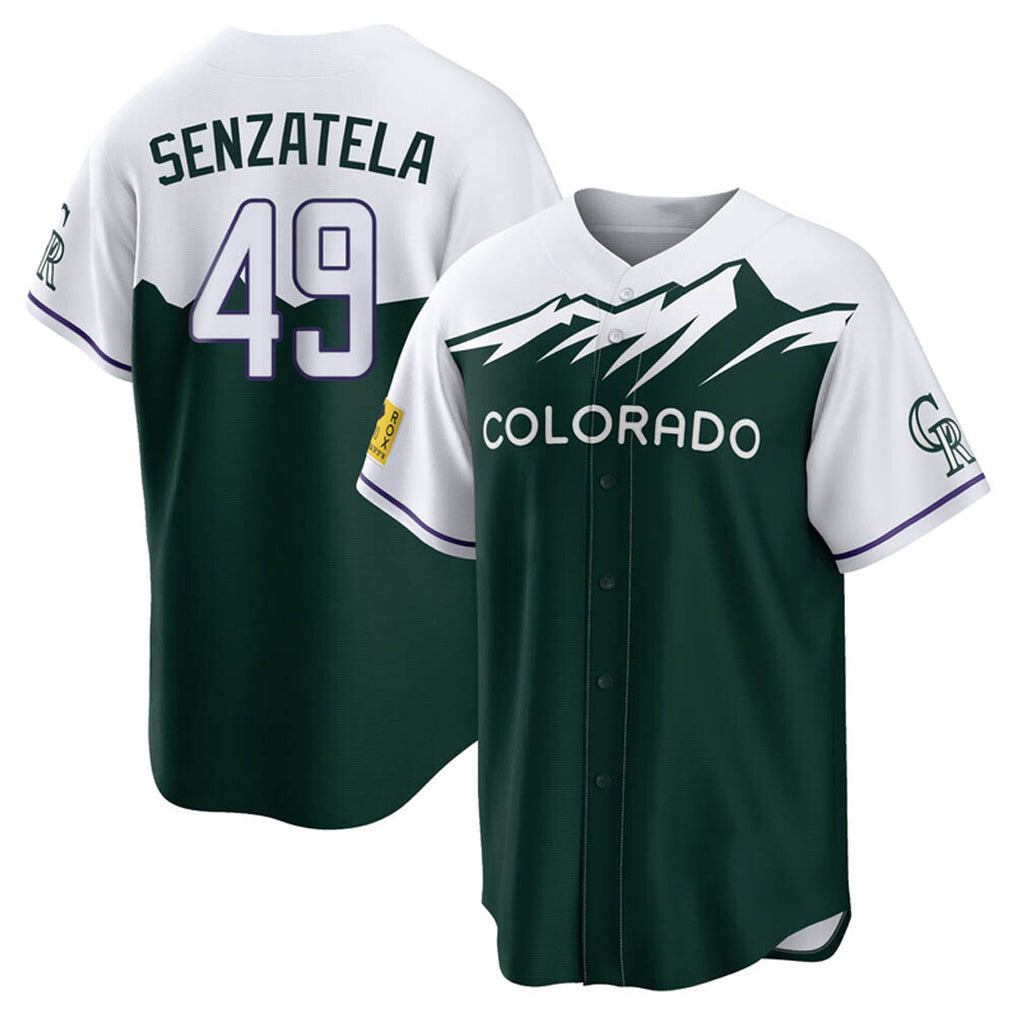 Pouc C.Rockies #49 Antonio Senzatela Player Green City Connect Home Game Stitched Jerseys
