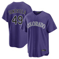 Pouc C.Rockies #49 Antonio Senzatela Player Purple Game Home Stitched Jerseys