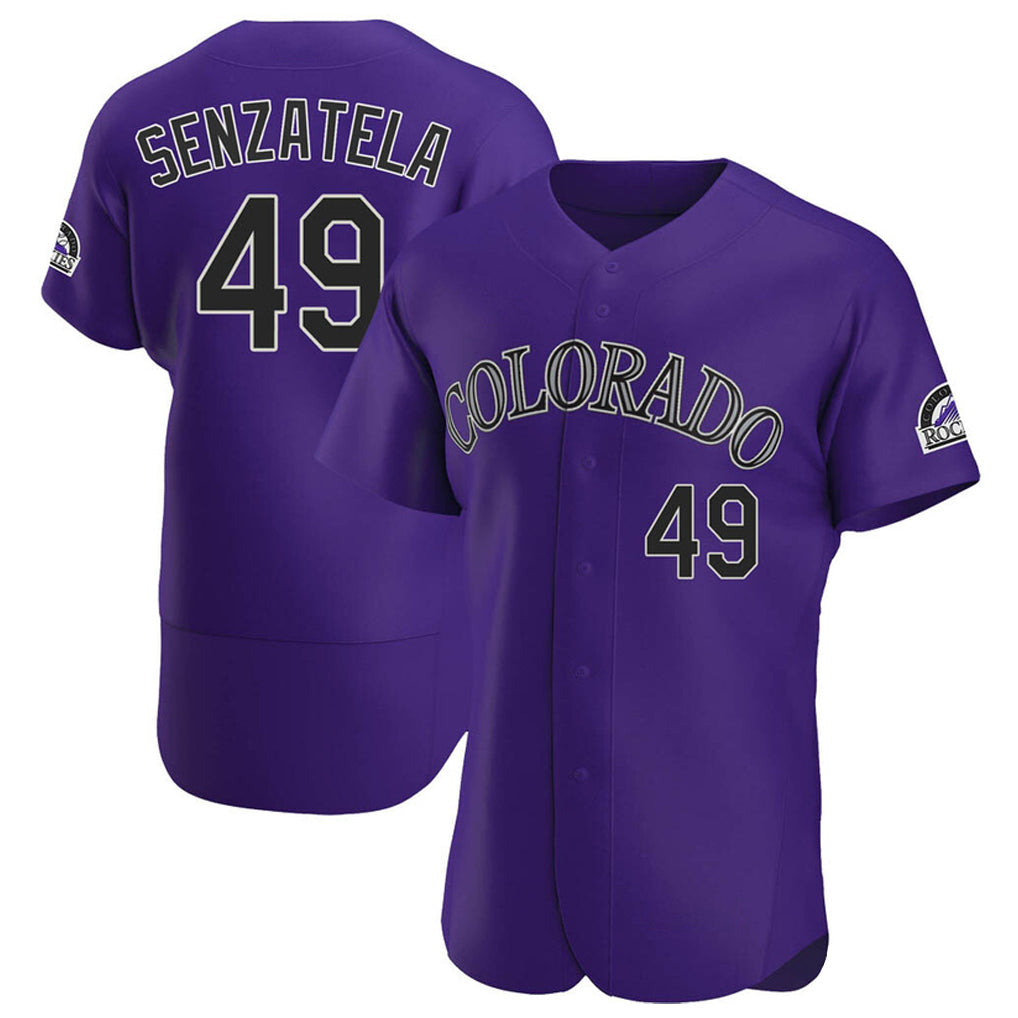 Pouc C.Rockies #49 Antonio Senzatela Player Purple Limited Elite Home Stitched Jerseys