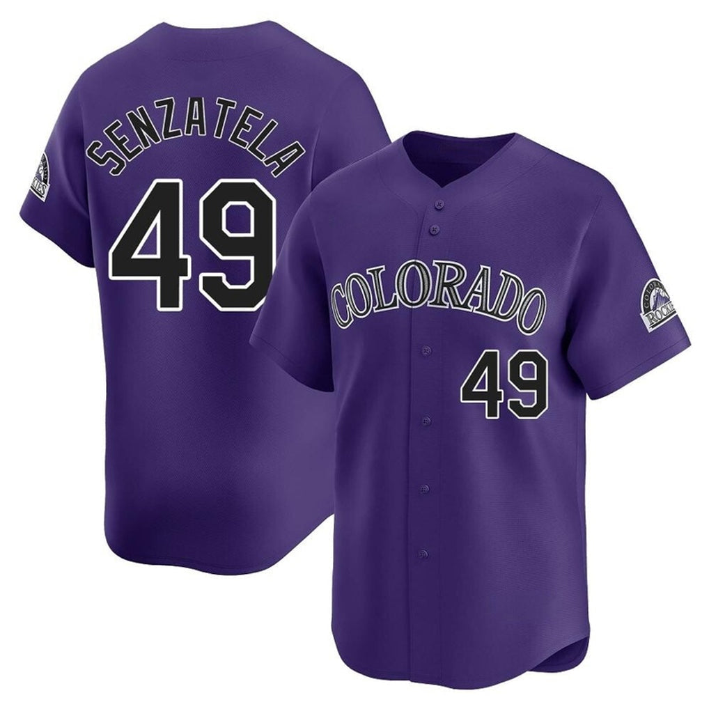 Pouc C.Rockies #49 Antonio Senzatela Player Purple Limited Home Stitched Jerseys