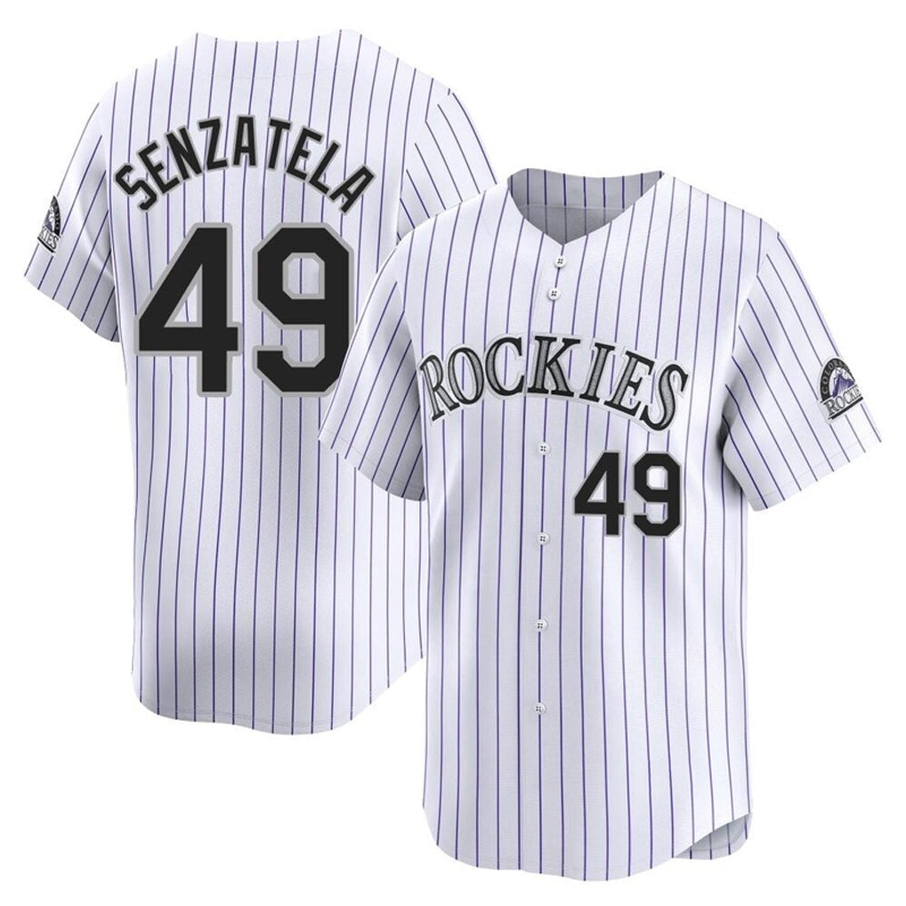 Pouc C.Rockies #49 Antonio Senzatela Player White Limited Home Stitched Jerseys