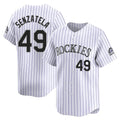Pouc C.Rockies #49 Antonio Senzatela Player White Limited Home Stitched Jerseys