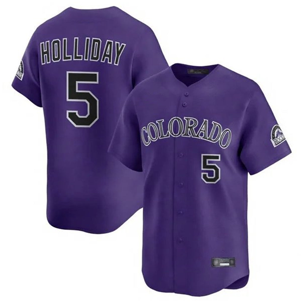Pouc C.Rockies #5 Matt Holliday Player Purple Limited Home Stitched Jerseys