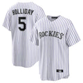 Pouc C.Rockies #5 Matt Holliday Player White Game Home Stitched Jerseys