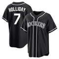 Pouc C.Rockies #7 Matt Holliday Player Black Fashion Out Home Game Stitched Jerseys