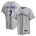 Pouc C.Rockies #7 Matt Holliday Player Gray Game Home Stitched Jerseys