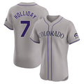 Pouc C.Rockies #7 Matt Holliday Player Gray Limited Elite Home Stitched Jerseys