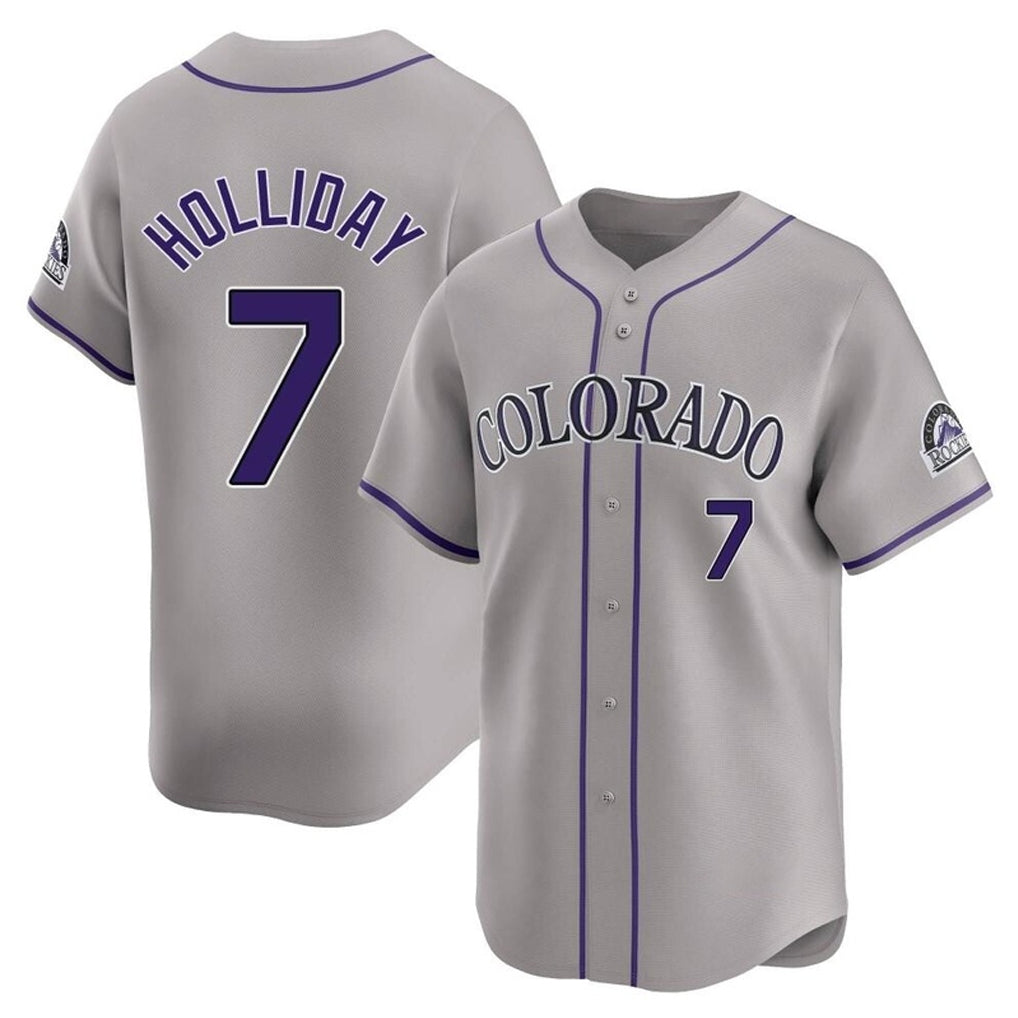 Pouc C.Rockies #7 Matt Holliday Player Gray Limited Home Stitched Jerseys