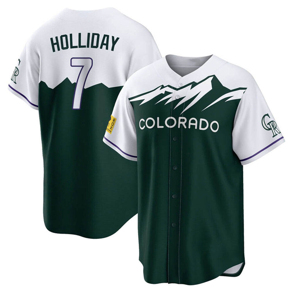 Pouc C.Rockies #7 Matt Holliday Player Green City Connect Home Game Stitched Jerseys