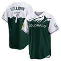 Pouc C.Rockies #7 Matt Holliday Player Green City Connect Home Game Stitched Jerseys
