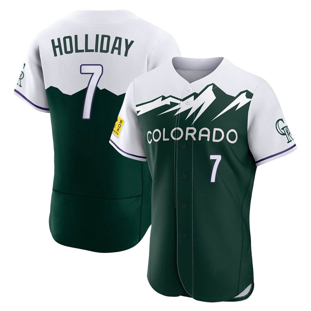 Pouc C.Rockies #7 Matt Holliday Player Green City Connect Limited Elite Home Stitched Jerseys