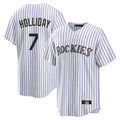 Pouc C.Rockies #7 Matt Holliday Player White Game Home Stitched Jerseys