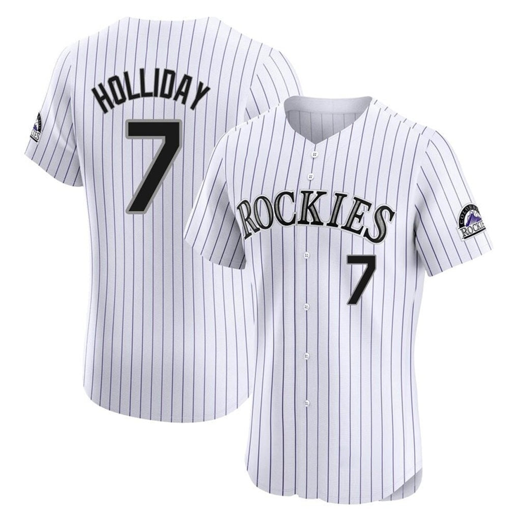 Pouc C.Rockies #7 Matt Holliday Player White Limited Elite Home Stitched Jerseys