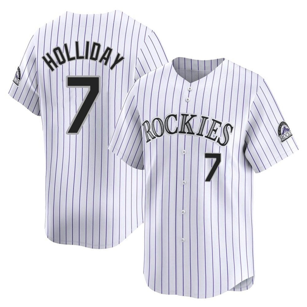 Pouc C.Rockies #7 Matt Holliday Player White Limited Home Stitched Jerseys