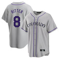 Pouc C.Rockies #8 Ryan Ritter Player Gray Game Home Stitched Jerseys