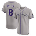 Pouc C.Rockies #8 Ryan Ritter Player Gray Limited Elite Home Stitched Jerseys